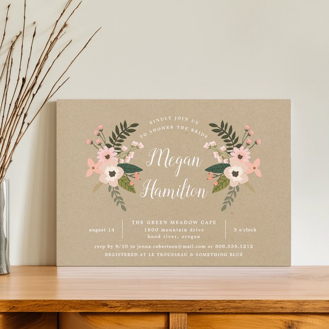 Peach Meadow Kraft Bridal Shower Invitation (Creator Uploaded)