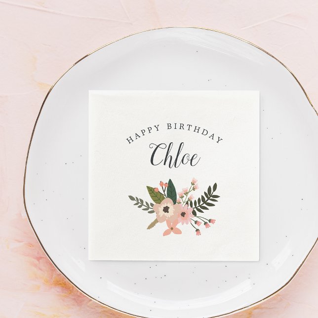 Peach Meadow Personalized Birthday Napkins (Creator Uploaded)