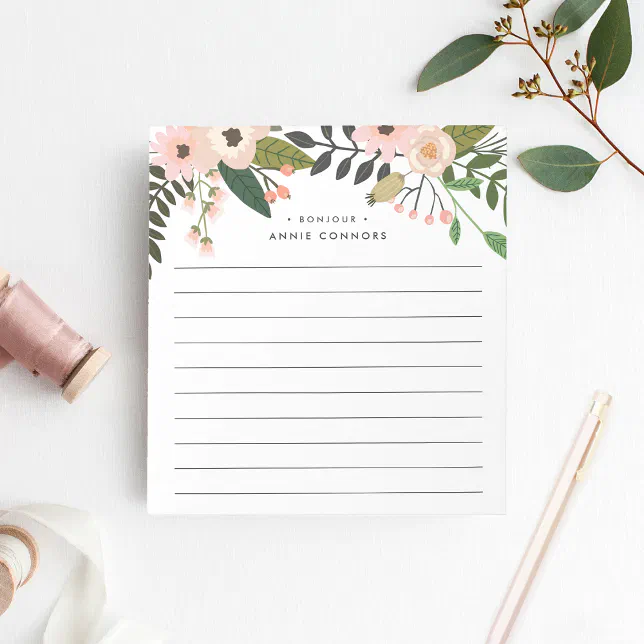Peach Meadow | Personalized Lined Notepad | Zazzle