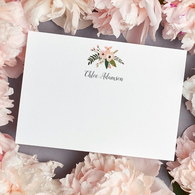 Peach Meadow Personalized Stationery Flat Card (Creator Uploaded)