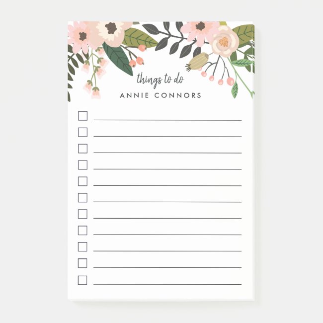 Peach Meadow | Personalized To Do List Post-it Notes