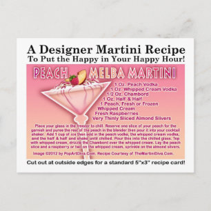 Peach Melba Martini Recipe Postcard