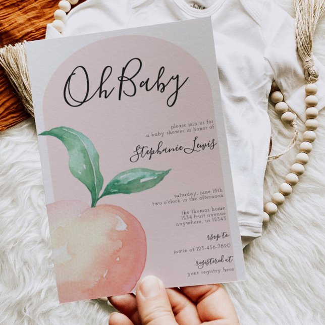 Peach Minimalist Baby Shower Invitation (Creator Uploaded)