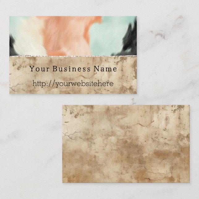 Peach Mint Cowgirl Cowhide Business Card (Front/Back)