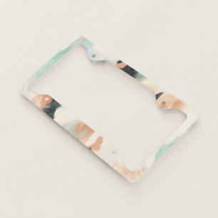 Peach Mint Cream Western Cowhide License Plate Frame