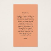 Peach Mint Watercolor Floral Cross Prayer Card (Back)
