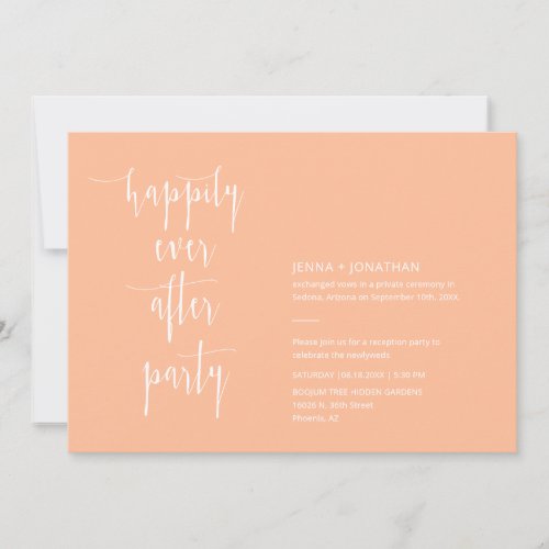 Peach Modern Happily Ever After QR Code Photo Invitation