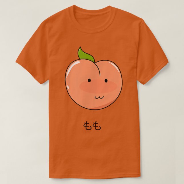 Peach Momo Japanese Kawaii Otaku Style Cute Pink P T-Shirt (Design Front)