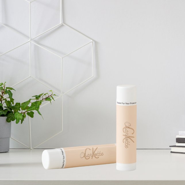 Peach monogram name lip balm (Creator Uploaded)