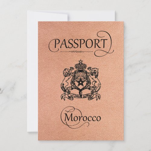 Peach Morocco Passport Save the Date Card