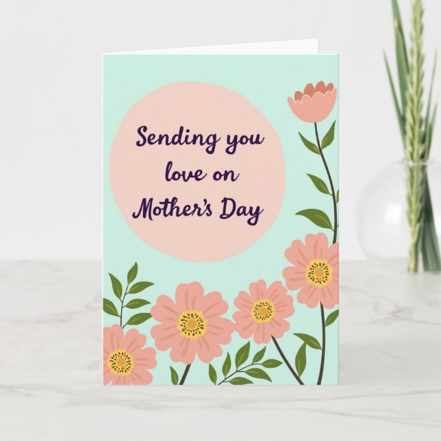 Peach Mothers Day Floral Card (Front)