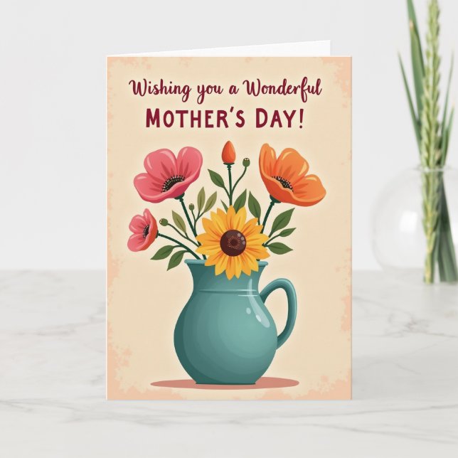 Peach Mothers Day Greetings Artwork Card (Front)