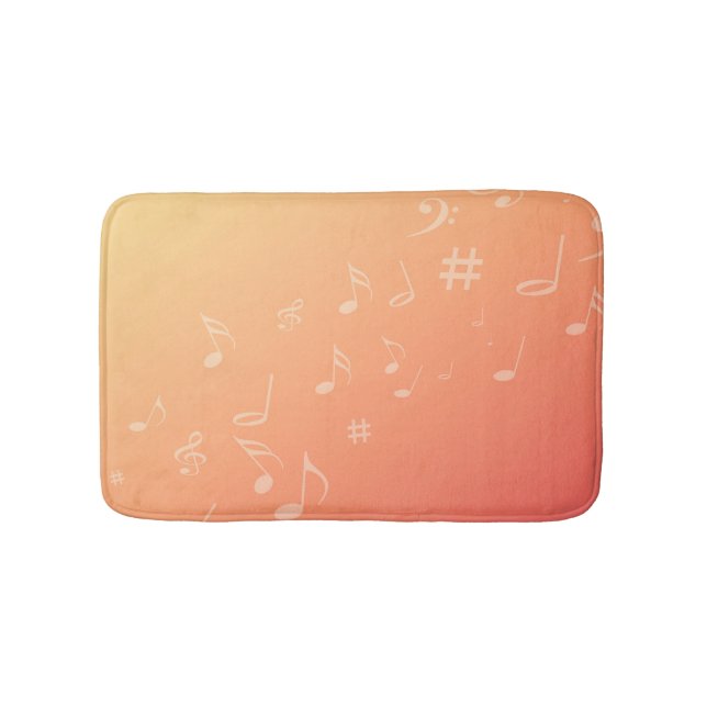 Peach Music Bathroom Mat (Front)
