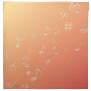 Peach Music Cloth Napkin