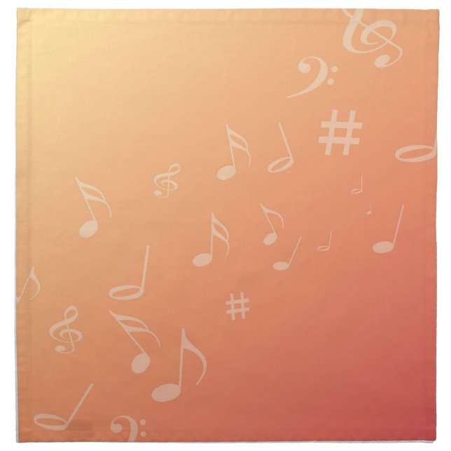 Peach Music Cloth Napkin (Front)
