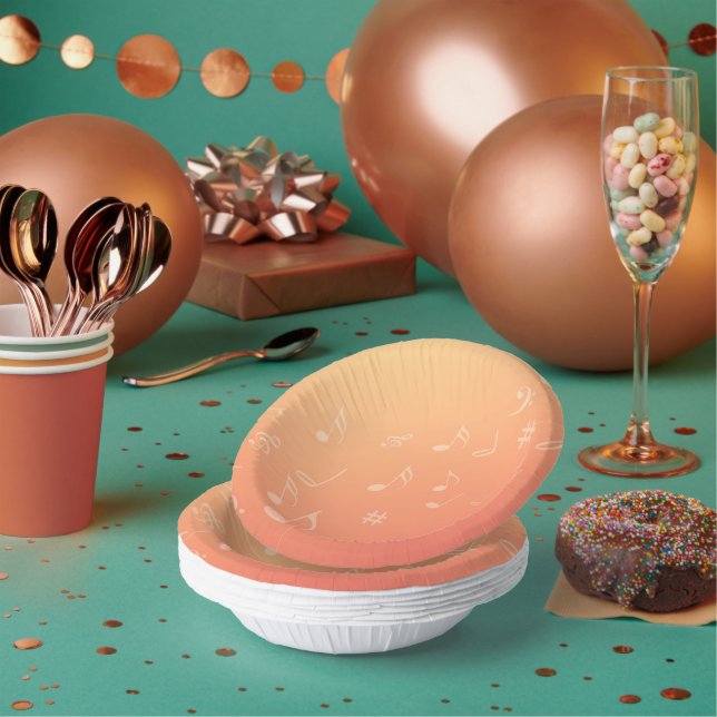 Peach Music Paper Bowls (Multi)