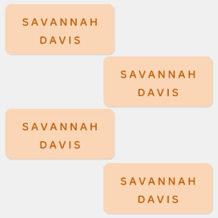 Peach name girl labels