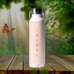 Peach name girl modern simple water bottle<br><div class="desc">Soft peach colored background.  Personalize and add your name.  Peach colored letters.</div>