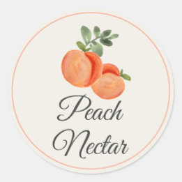 Peach Nectar Mimosa Bar Bottle Classic Round Sticker