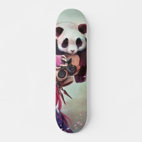 Peach Ninja Pandas Skateboard Deck