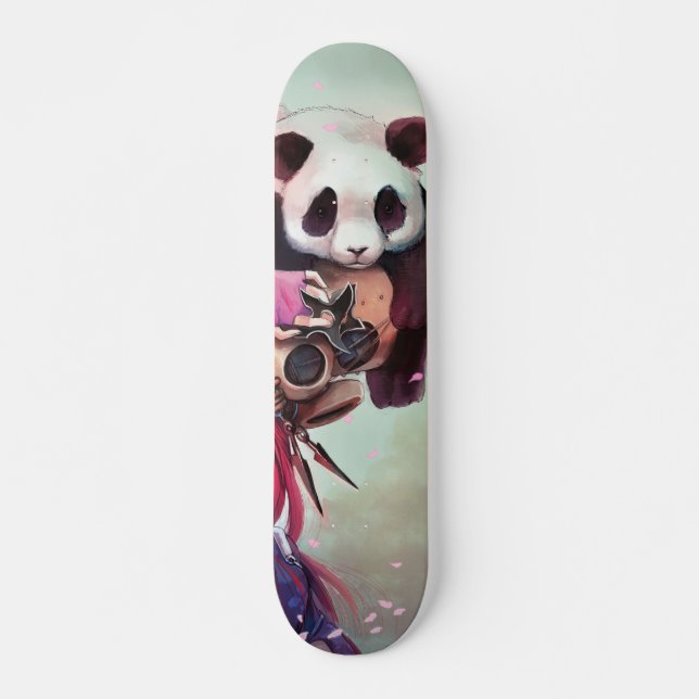 Peach Ninja Pandas Skateboard Deck (Front)