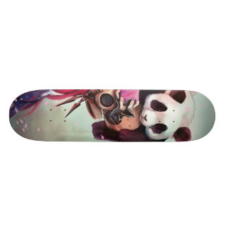 Peach Ninja Pandas Skateboard Deck