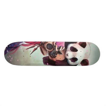 Peach Ninja Pandas Skateboard Deck