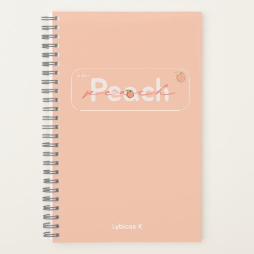 Peach Notebook with Hangul