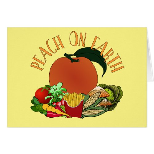 Peach on Earth Funny Christmas Pun Card