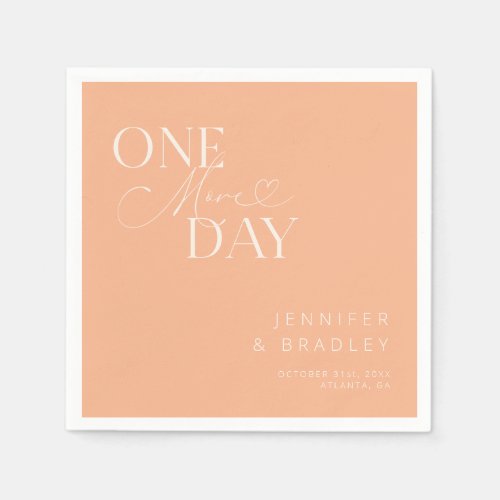 Peach One More Day Rehearsal Dinner  Napkins