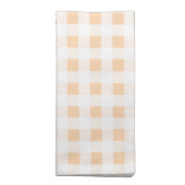 Peach Orange and White Gingham Cloth Napkin (Folded)