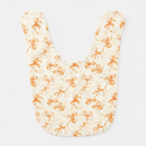 Peach Orange Bows Baby Bib