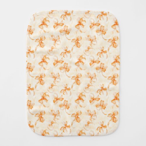 Peach Orange Bows Baby Burp Cloth