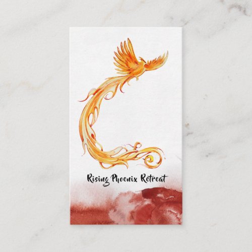  Peach Orange Burgundy Red Phoenix Flames Business Card