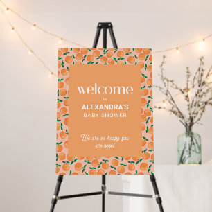 Peach Orange Citrus Baby Shower Welcome Sign