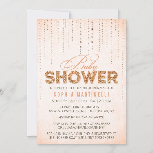 Glitter Look Baby Shower Invitation