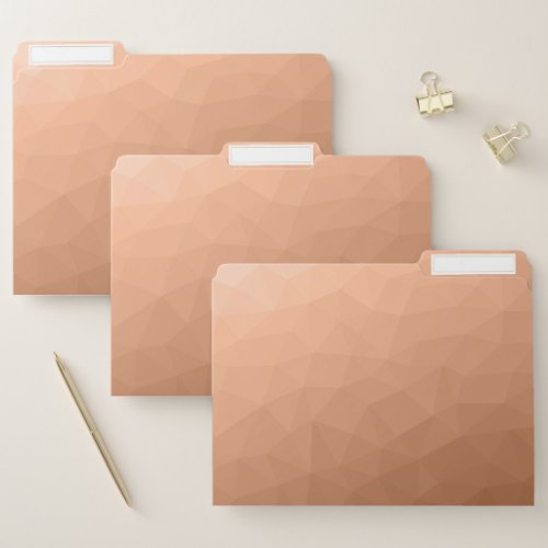 Peach orange gradient geometric mesh pattern file folder