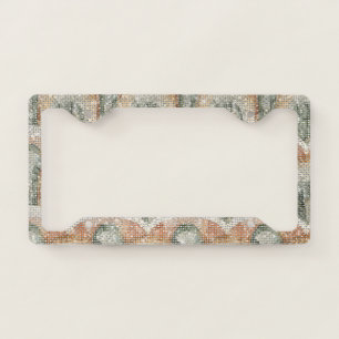 Peach Orange Green Seventies Sparkle License Plate Frame