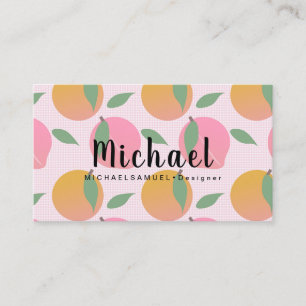 Peach Orange Hair Salon Designer Business Card