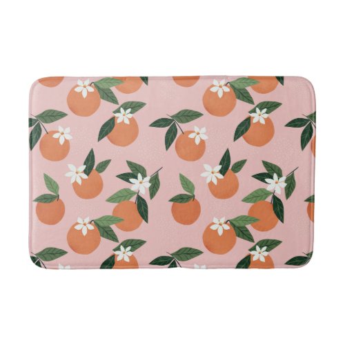 Peach Orange Juice Pattern Bath Mat