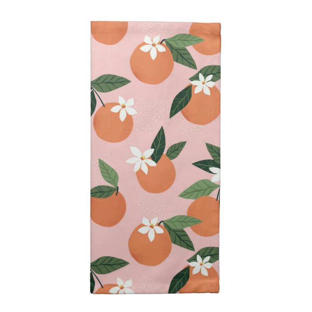 Peach Orange Juice Pattern Cloth Napkin (Half Fold)