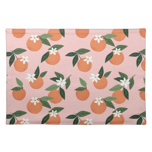 Peach Orange Juice Pattern Cloth Placemat