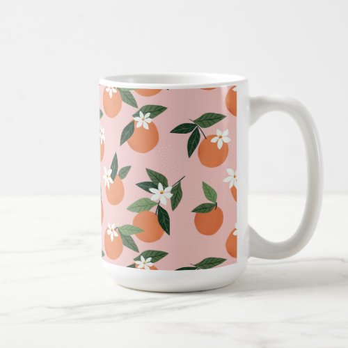 Peach Orange Juice Pattern Coffee Mug