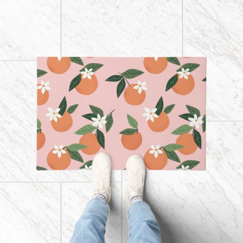 Peach Orange Juice Pattern Doormat