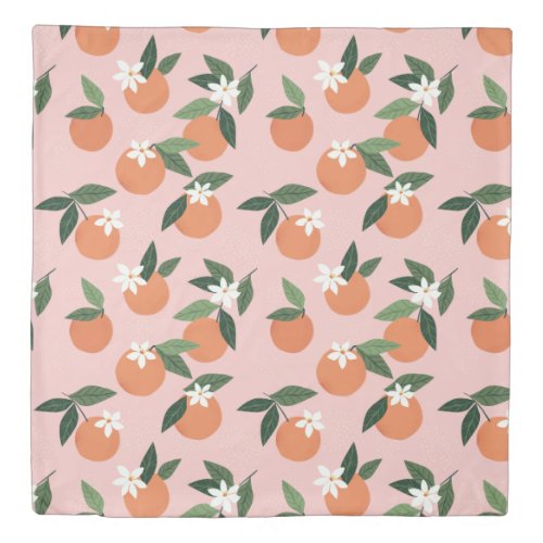 Peach Orange Juice Pattern Duvet Cover