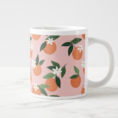 Peach Orange Juice Pattern Giant Coffee Mug