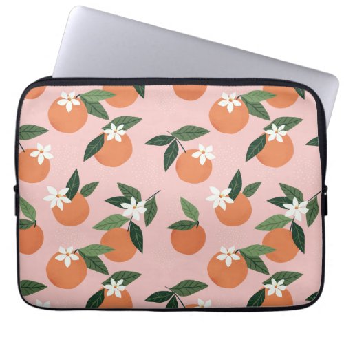 Peach Orange Juice Pattern Laptop Sleeve