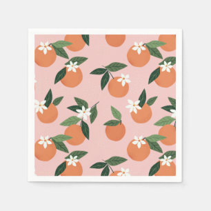 Peach Orange Juice Pattern Napkins