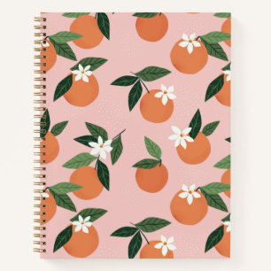 Peach Orange Juice Pattern Notebook