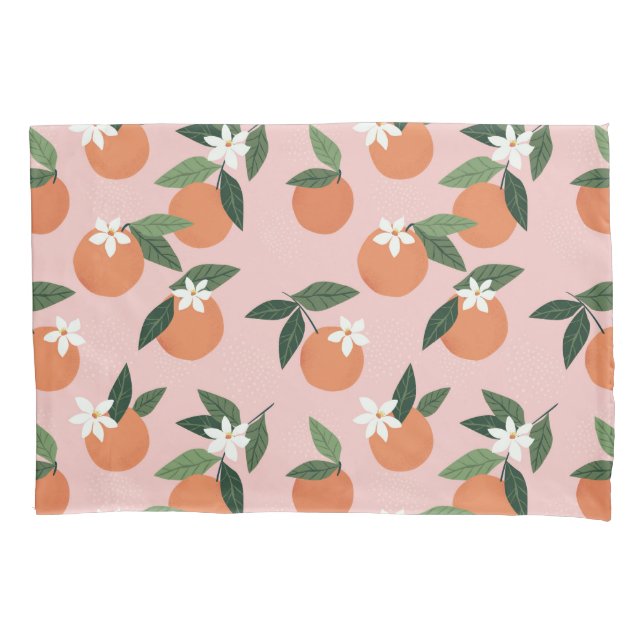 Peach Orange Juice Pattern Pillow Case (Front-Left)